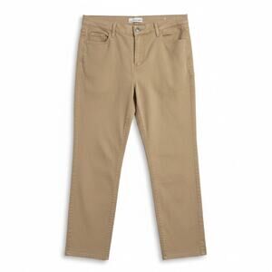 LOFT Khaki Stretch Chino Pants | Neutral | Slim Straight | Size 12